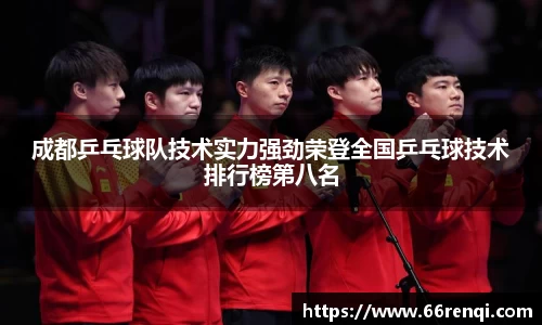 成都乒乓球队技术实力强劲荣登全国乒乓球技术排行榜第八名